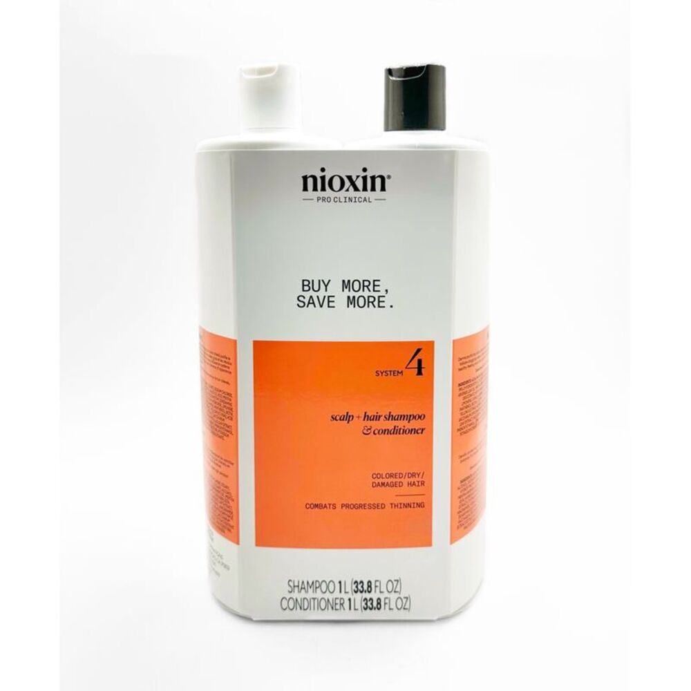 Nioxin System 4 Cleanser + Scalp Therapy 33.8oz/1 LITER DUO